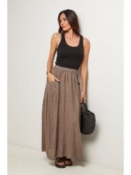 Le Monde du Lin Lniana spódnica w kolorze szarobrązowym rozmiar: 36/38. Brązowe spódniczki damskie Le Monde du Lin, bez wzorów, ze lnu, maxi. Za 152.99 zł.