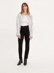 Levi's Dżinsy "724" - Slim fit - w kolorze czarnym rozmiar: W26/L30. Czarne jeansy damskie Levi's, z podwyższonym stanem. Za 193.24 zł.