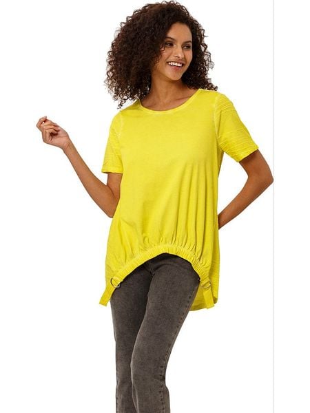 Heine Koszulka w kolorze żółtym rozmiar: 42. Żółte bluzki damskie Heine, bez wzorów, z asymetrycznym kołnierzem. Za 82.83 zł.
