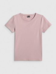 4F T-shirt slim gładki damski - różowy XXL. Czerwone t-shirty damskie 4f, xxl, bez wzorów, z dzianiny, bez kołnierzyka. Za 49.99 zł.