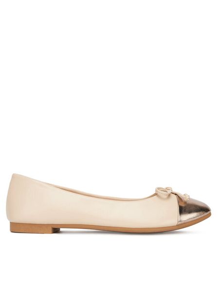 JENNY Baleriny WFA3602-2 Beżowy. Brązowe baleriny damskie Jenny, bez wzorów, ze skóry, bez obcasa. Za 89.99 zł.