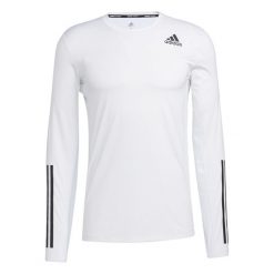 Koszulka z długim rękawem adidas Techfit 3-Bandes Fitted. Białe t-shirty sportowe męskie Adidas, m, z elastanu, bez ramiączek, na fitness i siłownię, techfit (adidas). Za 169.00 zł.