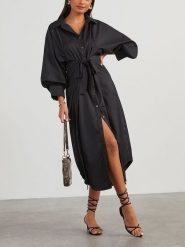 LA Angels Sukienka w kolorze czarnym rozmiar: L. Czarne sukienki damskie LA Angels, l, bez wzorów, z bawełny, bez kołnierzyka, bez ramiączek, maxi, bombki. Za 118.01 zł.