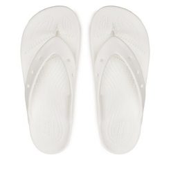 Japonki Crocs. Białe klapki damskie Crocs, bez wzorów, bez obcasa. Za 109.99 zł.