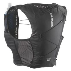 Damska kamizelka biegowa 4 l Salomon Active Skin 4 Set czarna. Czarne kamizelki damskie Salomon, l, z materiału, krótkie. Za 349.00 zł.