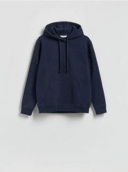Bluza z kapturem - granatowy. Niebieskie bluzy z kapturem męskie Reserved, l, z bawełny. Za 129.99 zł.
