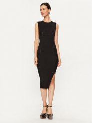 Pinko Sukienka koktajlowa Beribal 101869 A16R Czarny Slim Fit. Czarne sukienki damskie Pinko, xl, bez wzorów, z syntetyku, wizytowe, bez kołnierzyka, bez ramiączek. Za 949.99 zł.
