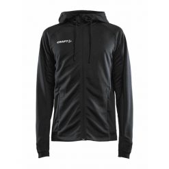 Bluza z kapturem Craft Evolve. Czarne bluzy sportowe męskie Craft, bez wzorów, z materiału, bez kołnierzyka, bez ramiączek. Za 249.50 zł.