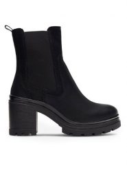 Lasocki Botki WI16-24474-01 Czarny. Czarne botki damskie Lasocki, z materiału, bez obcasa, na słupku, bez zapięcia. Za 269.99 zł.