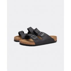 Klapki męskie Birkenstock Arizona. Czarne klapki i japonki męskie Birkenstock, z materiału. Za 533.55 zł.