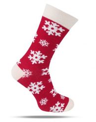 Tematyczne Skarpetki Bawełniane - Świąteczne w Płatki Śniegu. Czerwone skarpetki męskie His Story, bez wzorów, z bawełny. Za 34.99 zł.