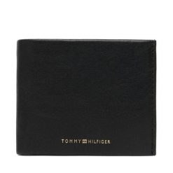 Portfel Tommy Hilfiger. Czarne portfele męskie Tommy Hilfiger, bez wzorów. Za 329.99 zł.
