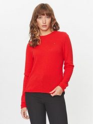 Tommy Hilfiger Sweter WW0WW40264 Pomarańczowy Regular Fit. Brązowe swetry klasyczne damskie Tommy Hilfiger, xxs, z wełny, bez kołnierzyka. Za 299.99 zł.