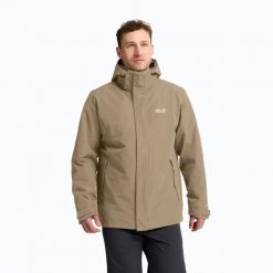 Kurtka 3w1 męska Jack Wolfskin Stonelite 3In1. Brązowe kurtki męskie Jack Wolfskin, m, bez wzorów, z materiału, bez kaptura. Za 1,329.00 zł.