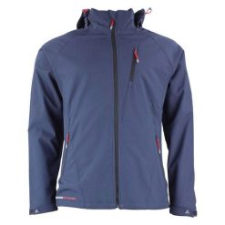 Kurtka Peak Mountain Softshell. Niebieskie kurtki softshell damskie Peak Mountain, m, bez wzorów, z softshellu, bez kaptura. W wyprzedaży za 312.50 zł.