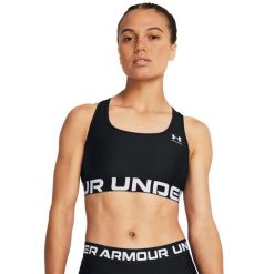 Stanik sportowy HeatGear® Armour Mid Branded. Biustonosze sportowe damskie Under Armour, bez wzorów. W wyprzedaży za 99.99 zł.