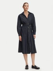 Armani Exchange Sukienka koszulowa XW001794 AF21337 MB001 Granatowy Regular Fit. Niebieskie sukienki damskie Armani Exchange, bez wzorów, z bawełny, bez kołnierzyka, bez ramiączek, koszulowe. Za 869.99 zł.