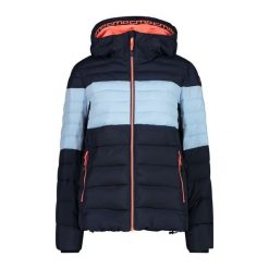 Kurtka puchowa damska CMP 32Z4176. Niebieskie kurtki damskie CMP, xs, bez wzorów, z puchu, bez kaptura. Za 329.99 zł.