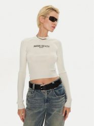 Miss Sixty Sweter 6L4RJ4340000 Écru Slim Fit. Swetry klasyczne damskie Miss Sixty, l, z jedwabiu, bez kołnierzyka. Za 679.99 zł.