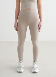 Damskie legginsy z wysokim stanem, squat proof, dla niskich Sense ciemny beż. Brązowe legginsy damskie Aim'n, s, bez wzorów, z elastanu. Za 297.00 zł.