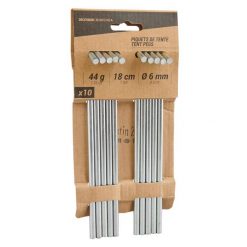 Szpilki do namiotu stalowe na zróżnicowany teren x 10. Szare szpilki QUECHUA, bez wzorów, bez obcasa. Za 24.99 zł.