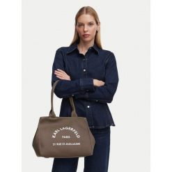 Torebka KARL LAGERFELD. Brązowe torebki klasyczne damskie Karl Lagerfeld, bez wzorów, bez dodatków. Za 549.99 zł.