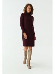 TATUUM Sukienka dzianinowa w kolorze bordowym rozmiar: 36. Czerwone sukienki damskie Tatuum, na co dzień, bez wzorów, z dzianiny, bez kołnierzyka, bez ramiączek, midi, proste. Za 156.98 zł.