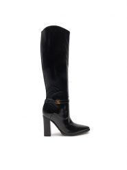 Guess Kozaki Lendy2 FLFLDY ELE11 Czarny. Czarne kozaki damskie Guess, ze skóry, bez obcasa, na słupku. Za 894.00 zł.