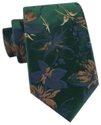 Męski Krawat - Zielony w Duże Kwiaty - Alties. Zielone krawaty i muchy męskie Alties, bez wzorów, z tkaniny, eleganckie. Za 55.00 zł.