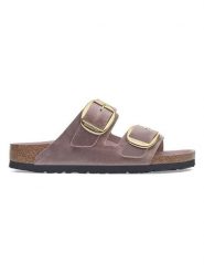 Birkenstock Skórzane klapki "Arizona" w kolorze fioletowym rozmiar: 40. Różowe klapki damskie Birkenstock, bez wzorów, bez obcasa. Za 587.41 zł.