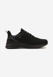 Czarno-Szare Sznurowane Buty Sportowe z Ozdobnym Zapiętkiem Cathana. Czarne buty fitness męskie Born2be, bez zapięcia, na fitness i siłownię. Za 109.99 zł.