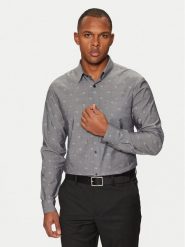 Guess Koszula M5RH05 WFXX1 Szary Regular Fit. Szare koszule męskie Guess, m, z aplikacjami, z bawełny, bez kołnierzyka, bez ramiączek. Za 239.99 zł.