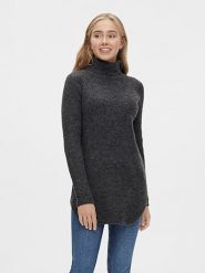 Pieces Sweter w kolorze antracytowym rozmiar: S. Czarne golfy damskie Pieces, s, bez wzorów, z wełny, bez ramiączek. Za 96.60 zł.