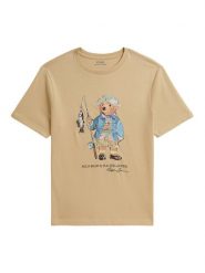 Polo Ralph Lauren T-Shirt 323B20172001 Beżowy Regular Fit. Brązowe t-shirty chłopięce Polo Ralph Lauren, bez wzorów, z bawełny, bez ramiączek. Za 329.99 zł.