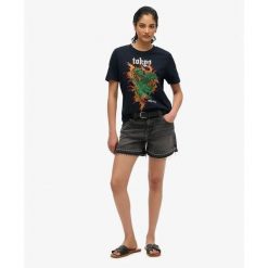 Damska koszulka na co dzień Superdry Vintage Logo Tokyo. Czarne t-shirty damskie Superdry., xl, bez wzorów, bez kołnierzyka. Za 140.10 zł.