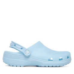 Klapki Crocs. Niebieskie klapki damskie Crocs, bez wzorów, bez obcasa. Za 239.99 zł.