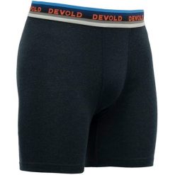 Bokserki termoaktywne Devold Lauparen Merino 190 Boxer. Niebieskie bokserki męskie Devold, bez wzorów, z dzianiny. Za 214.49 zł.