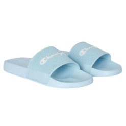 Klapki Damskie DTN21. Niebieskie klapki damskie CHAMPION, bez wzorów, z materiału, bez obcasa. Za 125.99 zł.