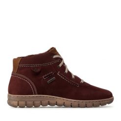 Botki Josef Seibel. Czerwone botki damskie Josef Seibel, bez obcasa, na płaskiej podeszwie, bez zapięcia. Za 379.99 zł.