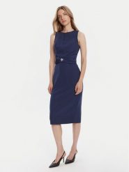 Rinascimento Sukienka koktajlowa CFC0125073003 Granatowy Slim Fit. Niebieskie sukienki damskie RINASCIMENTO, xs, bez wzorów, z syntetyku, wizytowe, bez kołnierzyka, bez ramiączek. Za 559.99 zł.