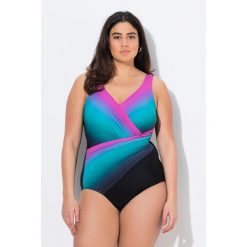 Damski Kostium kąpielowy cieniowanie miękkie miseczki drapowanie. Czarne stroje jednoczęściowe damskie Ulla Popken, plus size, bez wzorów, plus size. Za 279.99 zł.
