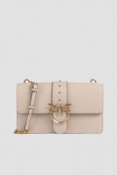 PINKO Beżowa skórzana damska torebka listonoszka Love One Classic ST. Brązowe listonoszki damskie Pinko, bez wzorów, bez dodatków. Za 1,399.99 zł.