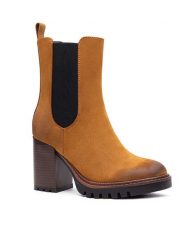 Foreverfolie Botki w kolorze jasnobrązowym rozmiar: 39. Brązowe botki damskie Foreverfolie, eleganckie, bez obcasa, bez zapięcia. Za 130.99 zł.