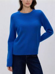 Wełniany sweter - niebieski. Niebieskie swetry klasyczne damskie Reserved, l, z dzianiny, bez kołnierzyka. Za 199.99 zł.