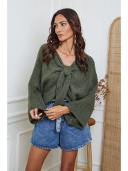 So Cachemire Sweter "Chiwel" w kolorze khaki rozmiar: XL. Brązowe swetry klasyczne damskie So Cachemire, xl, z wełny, bez kołnierzyka. Za 218.05 zł.