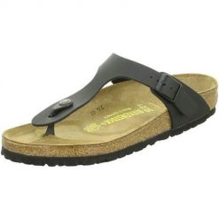 Japonki damskie Birkenstock 043691. Czarne klapki damskie Birkenstock, bez wzorów, z materiału, bez obcasa. Za 586.00 zł.
