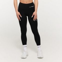 Legginsy damskie fitness z wysoką talią czarne BEAT. Czarne legginsy damskie GYMBEAM, xl, bez wzorów, z elastanu. Za 112.90 zł.