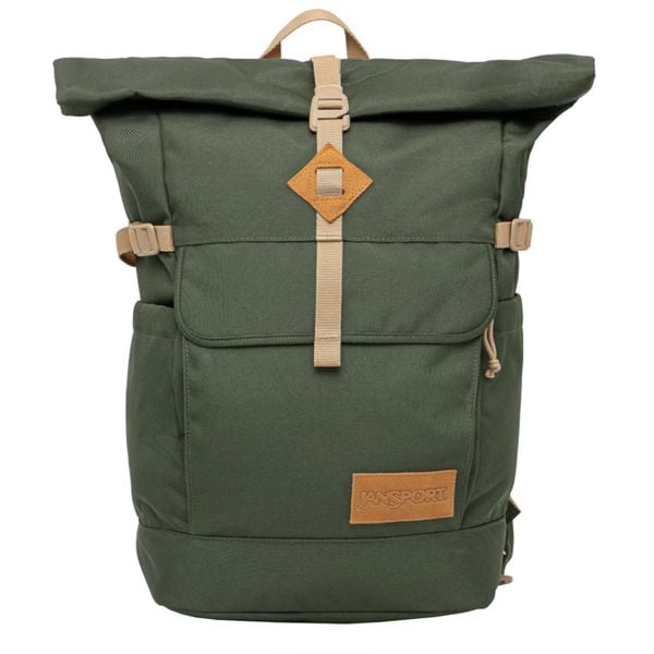 Plecak sportowo-turystyczny dla dorosłych Hatchet Rolltop Backpack. Zielone plecaki damskie JanSport, bez wzorów, sportowe. Za 339.99 zł.