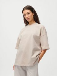 LeGer Koszulka "Suzi" w kolorze kremowym rozmiar: 42. Brązowe bluzki damskie LeGer, bez wzorów, z bawełny, bez kołnierzyka. Za 86.99 zł.