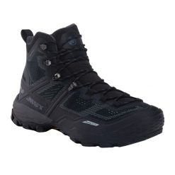 Buty trekkingowe Mammut Ducan High GTX. Czarne buty trekkingowe męskie Mammut, z materiału, za kostkę, bez zapięcia, trekkingowe. Za 689.99 zł.